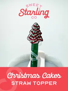 Christmas Cakes Straw Topper