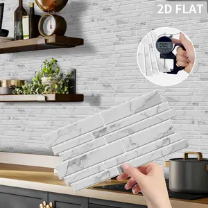 12/24/48 Pieces Marble Self-Adhesive Wall Tile Stickers For Bathroom, Kitchen Wall Tiles, Tile Self-Adhesive Peeling And Pasting, DIY Irregular Tile Stickers For Home Decoration, Removable Decorative Backsplash