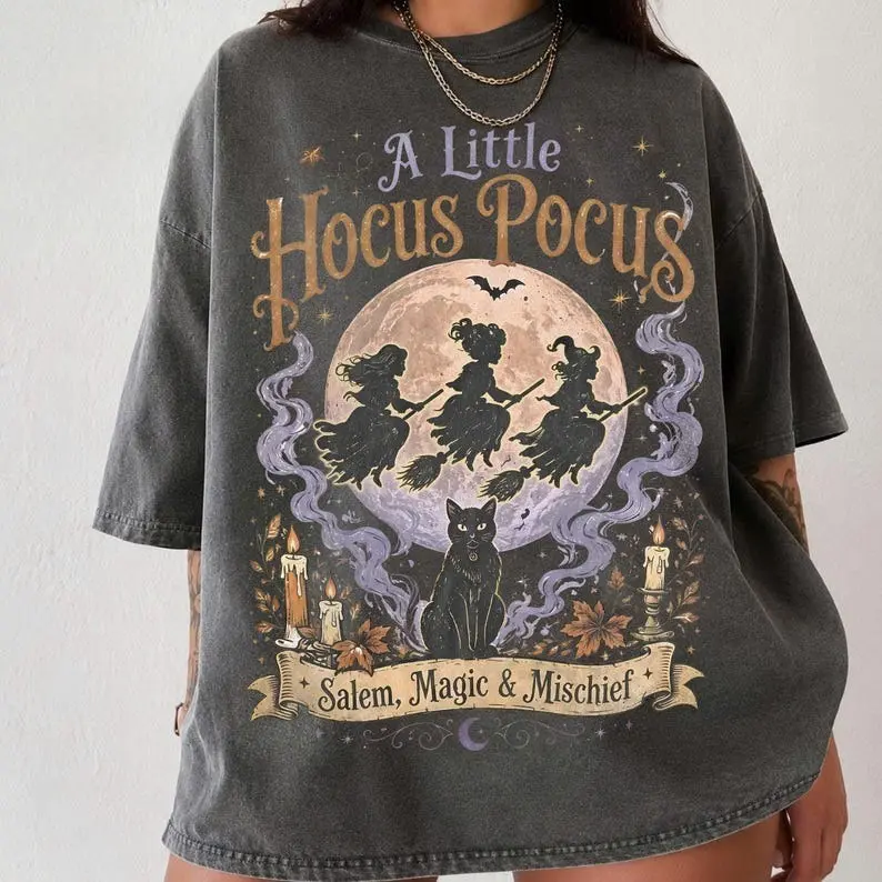 Comfort Colors Vintage Hocus Pocus Shirt, Sanderson Sisters Shirt, Salem Witch Tee, Spooky Season Tee, Witchy Graphic Tee, Halloween Gift