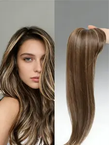 No More Bad Hair Days! 22 Inch Straight Hair Topper with Bangs – Premium Kanekalon Synthetic, Clip-In Design for Thinning Hair, Instant Volume & Realistic Finish!