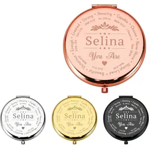1 Pc Custom Name Mirror With Name, Personalized Compact Mirror With Name, Custom Mirror Featuring Motivational Text, Custom Name First Holy Communion Gifts, Bridesmaid Proposal Gifts