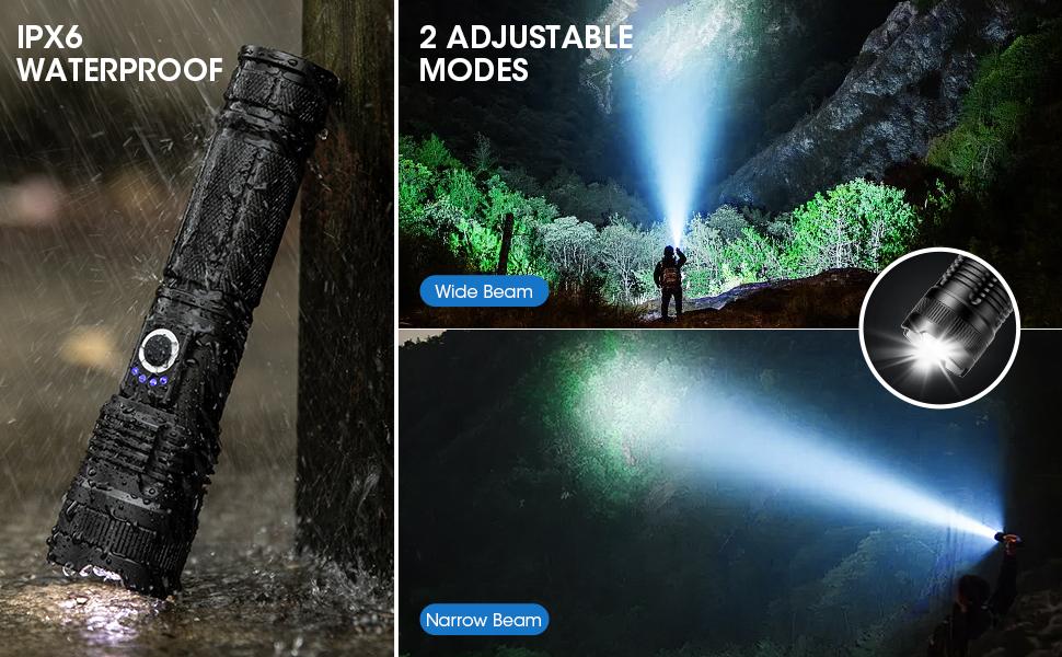 99,000 Lumens Rechargeable LED Flashlight | Ultra Bright High Lumens Flash Light with 5 Lighting Modes | Powerful IPX7 Waterproof Handheld Torch for Camping, Hiking, Home & Power Outages | Must-Have Outdoor & Emergency Gift daily corner