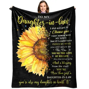 Eyesoul Daughter in Law Gifts, Birthday Gifts for Daughter in Law, Daughter in Law Gifts from Mother in Law, Future Daughter in Law Gift Ideas, Best Daughter-in-Law Throw Blanket 50 x 60 Inch