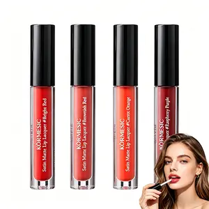 4Pcs Velvet Matte Liquid Lipstick Set - Long Lasting Waterproof Transfer Proof Non-Stick Moisturizing Formula for Women Daily Makeup
