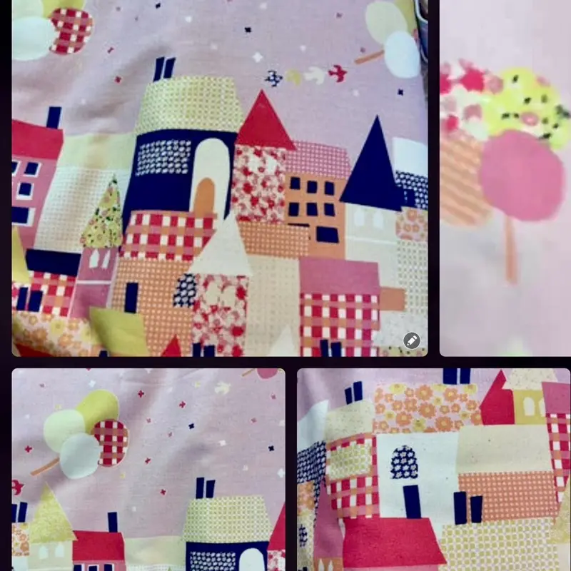 Hanauta Soft Polyester Mix Pink Castle Printed Retro Country Quilt, Inspired by the "Little House in Pink" Design, Made in Japan SKU O395
