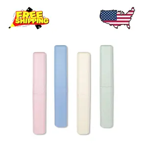 4 Packs Portable Travel Toothbrush Case, Breathable Plastic Toothbrush Holder