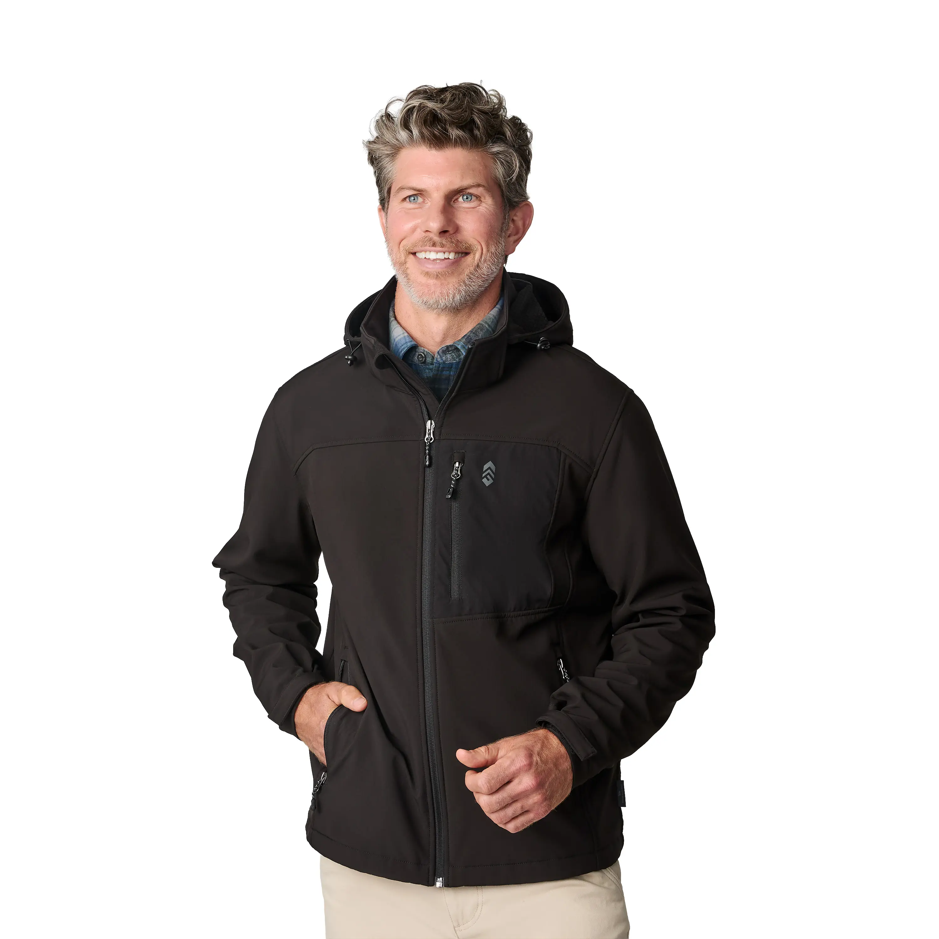 Free Country Men's Commuter Super Softshell Hooded Jacket - Casual Menswear Plain Coat, Versatile Layering Option