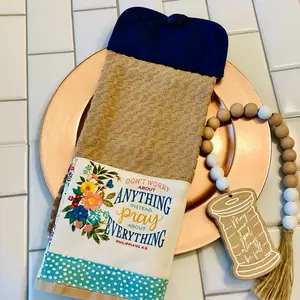 Christian Custom Nonslip Kitchen Towel Potholder with Scripture and Cross Designs 100% Cotton Non-Slip Closure Button for Easy Stove Dishwasher Handle Attachment Eco-Friendly Design