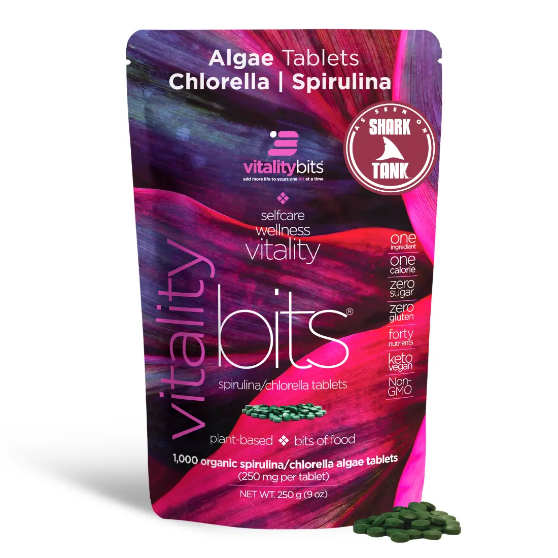 VITALITYbits Spirulina Chlorella Tablets - Algae Superfood for Energy, Focus & Natural Detox | Immune Support | Large Bag