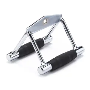 Black Mountain Products V Bar Handle Professional V Bar Double Grip Handle for Cable Attachments, Silver