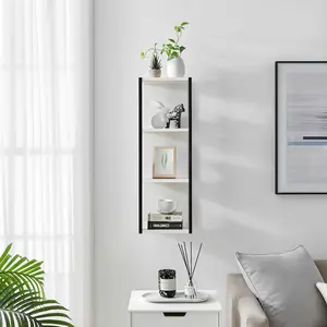 Recife Vertical Three-Tier Modern Shadow Box Cube Display Wall Shelf