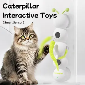 Interactive Motion-Activated Cat Toy – Whack-a-Worm Teaser with Auto Movement & Tail Play