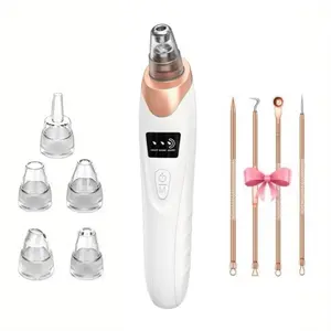 Blackhead Remover Pore Vacuum, Facial Pore Cleaner, USB Rechargeable Blackhead Extractor, 3 Suction Levels, 5 Probes, 4 Acne Needle Tools, Facial Cleansing Instrument, Men Women Gift