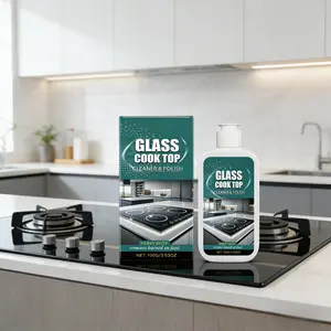 Glass Cooktop Cleaner & Polish, Multi-Purpose Kitchen Cleaner for Ceramic & Induction Stoves, Removes Grease & Burnt-On Food, Streak-Free Shine