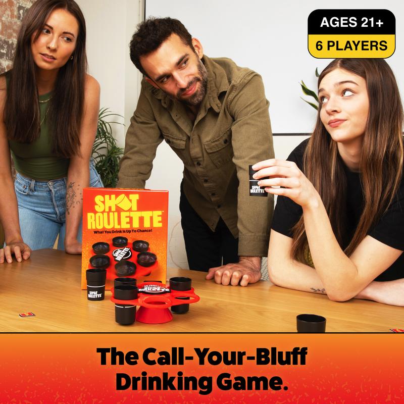 Shot Roulette by Buzzed - Drinking Game for Adults 21+ | Poker Face Party Challenge with a Twist