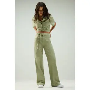 Tie Waist Pintucked Trouser Pant