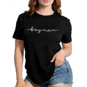 Boy Mom Script Heart Graphic T-Shirt – Soft 100% Cotton Tee for Proud Mothers, Casual Everyday Wear TShirt, Thoughtful Gift for Her, Wife, Or Friend T Shirt