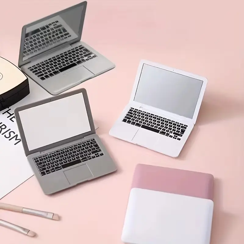 Creative Portable Mini Computer Mirror Foldable Laptop Shape Makeup Mirror High Quality Pocket Mirror Beauty Makeup Mirror