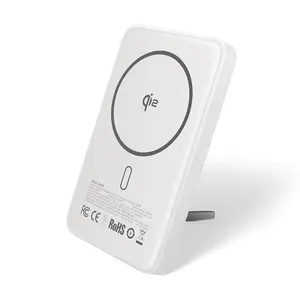 MOVE SPEED Qi2 Certified MagSafe Battery Pack, Kickstand 10,000mAh 15W Ultra-Fast Charging Portable Charger, Ergonomic Design, 30W USB-C MagSlim Charger with Cable for iPhone 16/15/14/13/12,Father's Day gift