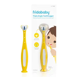 Frida Baby Triple-Angle Toothhugger - Soft and Gentle Bristles, Blue Bristles Fade to White for Indicator