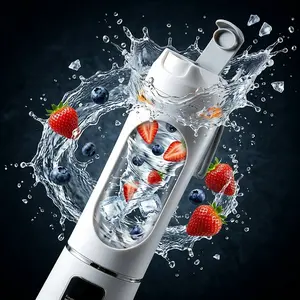 Portable USB Rechargeable Blender – Mini Smoothie Maker& Juicer Cup with Smart LED Display,Leak-Proof Design for Smoothies,Shakes,Baby Food&Fresh Juice.Compact Personal Blender for Gym,Travel,School&Outdoor UseUSB RechargeableSmart LED Display
