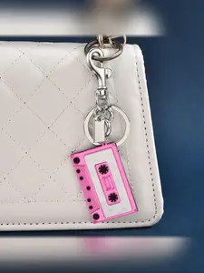 Vintage Multicolor Tape Keychain, Retro Metal Bag Charm, Trendy Fashion Accessory, Suitable for Bags and Keys, All Seasons