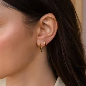 Mini Hammered Hoops by Caitlyn Minimalist - Dainty Everyday Huggie Hoop Earrings in 18K Gold Finish & Sterling Silver - Minimalist Jewelry - Gift for Her