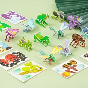 25 Cartoon Insect Animal Shape Puzzle Cards, Early Education Handmade Assembly Crafts, Logic Thinking & Observation Skills, Suitable for Home & School