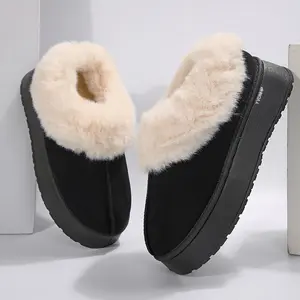 Women's Snow Boots Plush Plush Lined Slip-Ons Winter Warm Indoor Outdoor Shoes for Women
