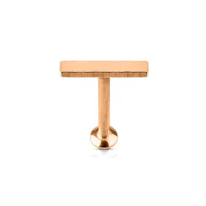 Internally Threaded 2x9mm Bar Top Lip Cartilage Ear Lobe Stud  - Stainless Steel