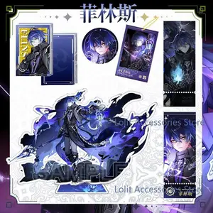 Anime Genshin Impact Kyryll Chudomirovich Flins Acrylic Stand Model Desk Display Keychain Pendant Badge Bag Pins Brooch Button