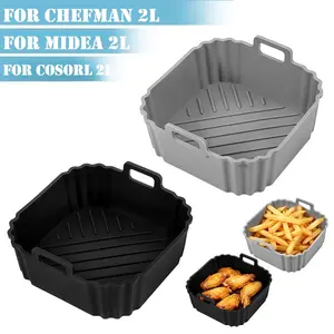 Silicone Air Fryer Basket Tray, Reusable Non-Stick Oven Baking Mat, Dishwasher Safe, Compatible with Cosori 2L Air Fryer, Frying, Baking, Pizza, Chicken