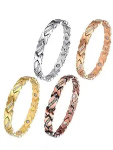 Magnetic Copper Cross Bracelet, Adjustable Size, Unisex Fashion Jewelry, Perfect Gift, Daily Wear, Autumn Minimalist Design, Exquisite Bracelet