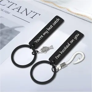 New Fish Hook, Small Fish Couple Keychain, Black Hang Tag Keychain, Backpack, Car Pendant Gift