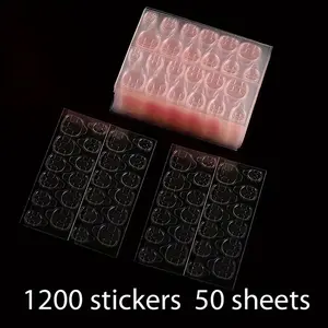 50Pcs Double Side Adhesive Tape Glue Sticker False Nail Glue for Fake Nails Tips Clear Jelly Gel Pad Press On Nails Manicure
