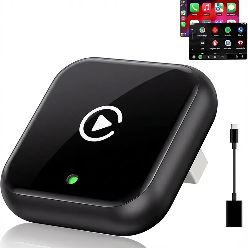 2026 Upgraded Wireless CarPlay Adapter – Fast Connection, No Latency, Supports Hands-Free Calls,  Effortlessly Converts Wired to Wireless CarPlay Adapter, Compatible with iPhone iOS 10+ & Android Auto
