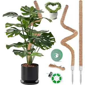 2 Pack Moss Pole, 28 Inch Monstera Plant, Moss Poles for Climbing Indoor Plants, Bendable Coco Coir Plant Stakes for Potted Plants, Pothos, Philodendron