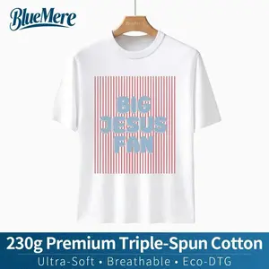 BlueMere "Big Jesus Fan" Retro Graphic Tee 230g Heavy Cotton Zero-Feel Breathable Print Eco-Friendly DTG Printed T-Shirt Elevated Style Lasting Comfort - Fit