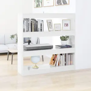 Book Cabinet/Room Divider High Gloss White 39.4"x11.8"x40.6"