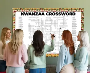 Kwanzaa Crossword Puzzle, Giant Word Find, Large Scrabble Poster, Different Things Gathering Activity