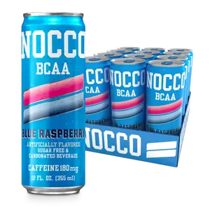 NOCCO BCAA Energy Drink - 180mg Caffeine, Sugar Free - Carbonated, Low Calorie, BCAAs, Vitamin B6, B12, & Biotin - Grab & Go Performance Drink (12 pack)