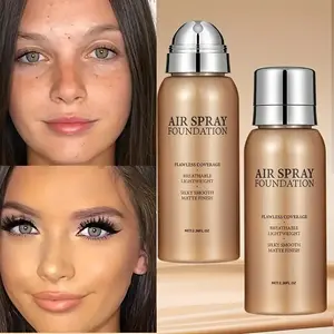 Full Coverage Liquid Foundation & Setting Spray - Long-Lasting Matte Finish, Buildable Concealer for Flawless Coverage, Lightweight Non-Greasy Formula with Pump Dispenser, All-day Wear For Everyday & Special Events, Makeup Setting Spray, Cosmetic Product