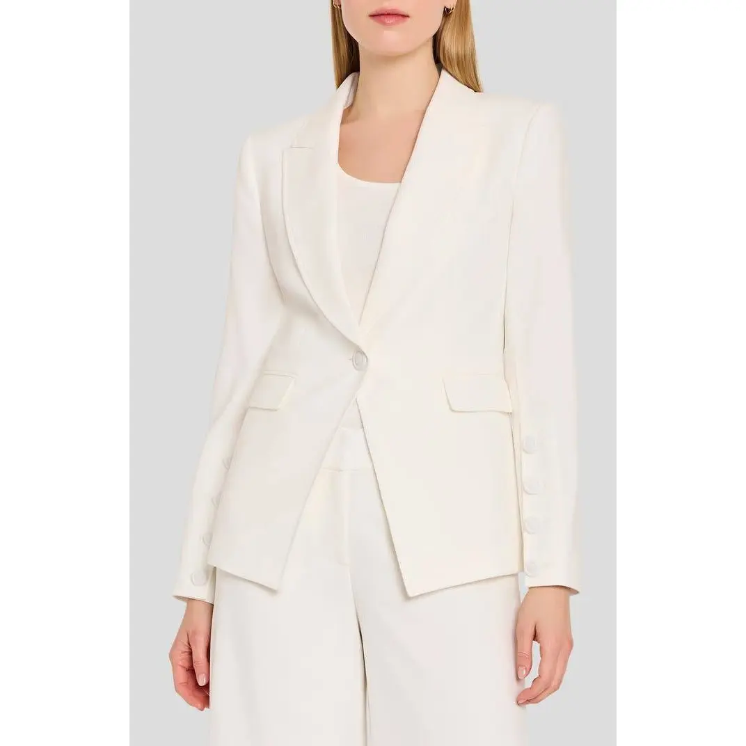 Tahari ASL Women’s Petite One‑Button Blazer White 8 $159 NWT