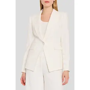 Tahari ASL Women’s Petite One‑Button Blazer White 8 $159 NWT