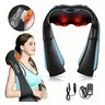 4D Electric Shiatsu Back, Neck and Shoulder Massage Pillow with Heat - Deep Kneading, Durable Handle, Neck Shoulder Relaxer, Relaxing Self Care Appliance for Home, Office - Adulting Gifts for Him