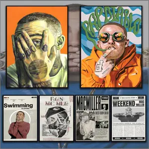 PIKPAKA M-Mac MillerS Music Album Cover Singer Cool Fashion Poster HD Sticky Waterproof Wall Art High Quality Print Aesthetic Home Living Bedroom Bathroom Hallway Decor Trendy Room Decoration Easy-To-Apply Gift Durable