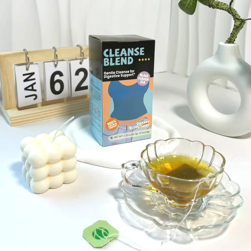 Bessence Cleanse Blend Gentle Gut Reset Organic Herbal Tea - 25 Bags, Traditional Botanical Dried Leaves, Classic Blend, Colon Cleansing Detox, Digestive Support, Daily Wellness Beverage, Botanical Tea Blend