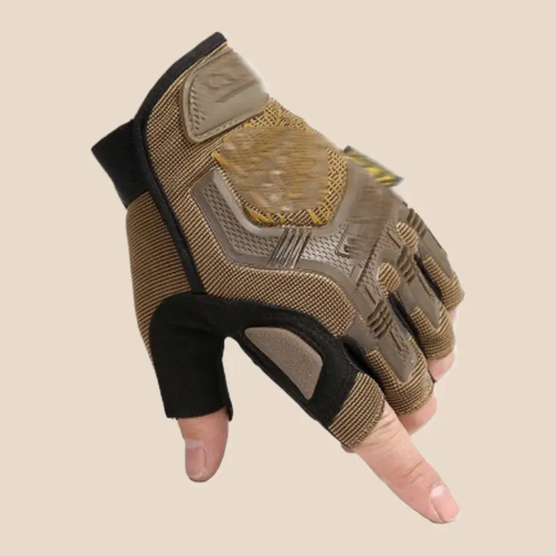 Men's Camouflage Tactical Gloves, Half-Finger Microfiber Bike Accessories with Non-Slip Grip for Fitness Training & Commuting, 22-24cm, Male, High Visibility Black Yellow, 22 To 24Cm, Breathable, Enhanced Non Slip Grip, Biking, Adults, All Seasons, Army G