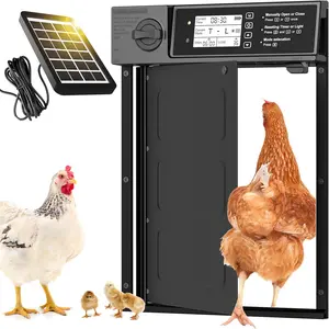 Solar Powered Automatic Chicken Coop Door, Timer-Controlled Rotating Chicken Gate, Anti-Scratch Chicken Door, Farming Equipment