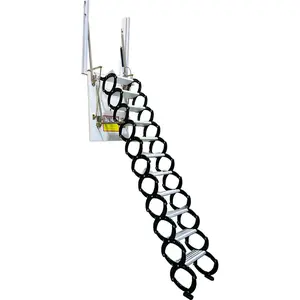 Yokoma Aluminum-Magnesium Alloy Hidden Retractable Folding Loft Ladder - Side Mounted, 11 Steps (70×90cm Size, 40×14cm Steps, Black, 2.8m Max Height)